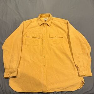 VTG LL Bean Freeport Chamois Cloth Shirt Men's L Yellow/ Gold Button Up flannel